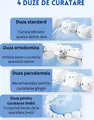 Aparat de curatare electrica a dentelor Bomstom, Design Compact Pliabil Telescopic, Rezervor 200ml, 3 Moduri de Curatare, IPX7, Set de 4 Duze