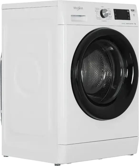 Whirlpool FFB 7469 BV EE Front-Load Washing Machine, 7 kg Capacity, 1400 rpm Spin Speed, Inverter Motor, Steam Cleaning, Energy Class A, White/Black