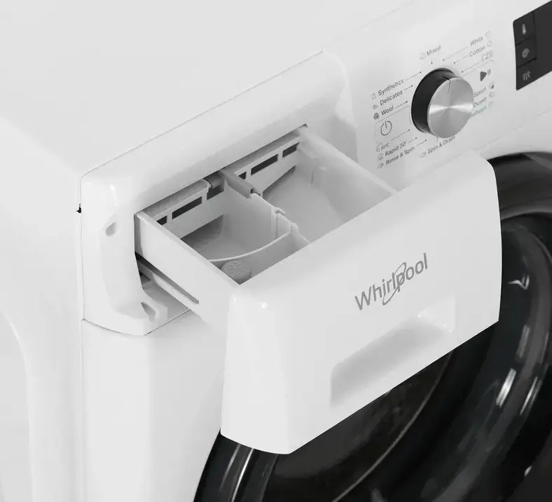 Whirlpool FFB 7469 BV EE Front-Load Washing Machine, 7 kg Capacity, 1400 rpm Spin Speed, Inverter Motor, Steam Cleaning, Energy Class A, White/Black