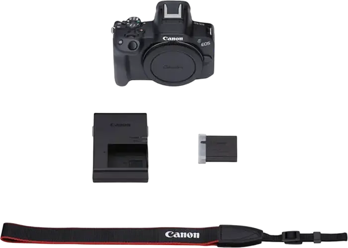 Canon EOS R50 Mirrorless Camera Body, 24.2 MP APS-C Sensor, DIGIC X Processor, 4K Video, Dual Pixel CMOS AF II, RF Mount, Wi-Fi and Bluetooth