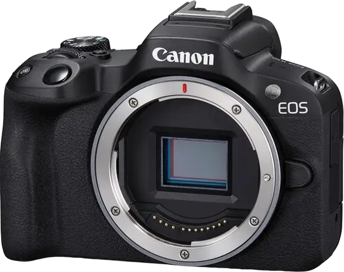 Canon EOS R50 Mirrorless Camera Body, 24.2 MP APS-C Sensor, DIGIC X Processor, 4K Video, Dual Pixel CMOS AF II, RF Mount, Wi-Fi and Bluetooth