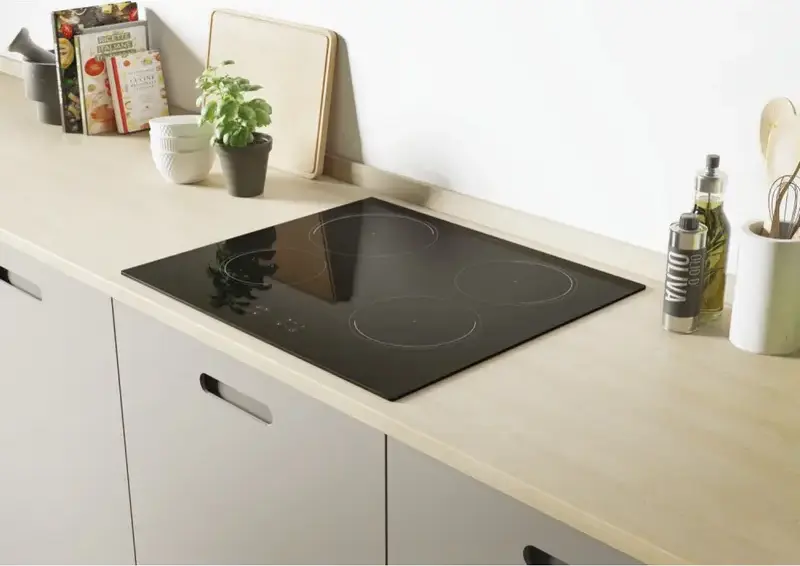 Plita cu Inductie Incorporabila Candy CI642C Idea Induction, 4 Zone de Gatire, Sticla Vitroceramica Neagra, 59 cm, Control Tactil, Functie Booster