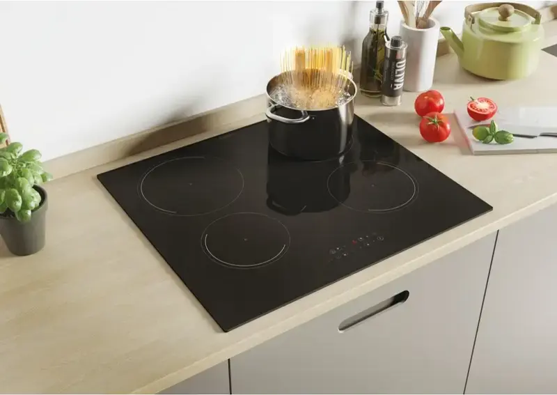 Plita cu Inductie Incorporabila Candy CI642C Idea Induction, 4 Zone de Gatire, Sticla Vitroceramica Neagra, 59 cm, Control Tactil, Functie Booster