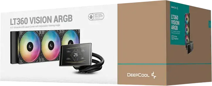 Deepcool LT360 Vision Sistem de Răcire Lichid AIO, Radiator Aluminiu 360mm, Set de 3 ventilatoare 120mm PWM, Ecran LCD Ultrawide 4.5 inch, ARGB, Anti-Leak, Intel LGA 1851/1700/1200/115X, AMD AM5/AM4
