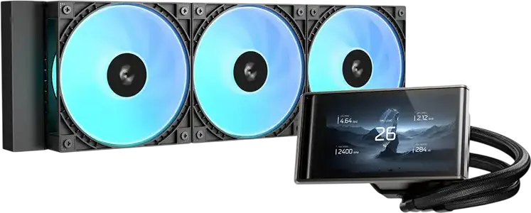 Deepcool LT360 Vision Sistem de Răcire Lichid AIO, Radiator Aluminiu 360mm, Set de 3 ventilatoare 120mm PWM, Ecran LCD Ultrawide 4.5 inch, ARGB, Anti-Leak, Intel LGA 1851/1700/1200/115X, AMD AM5/AM4