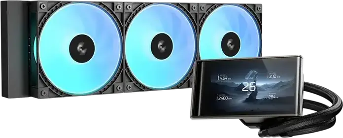Deepcool LT360 Vision Sistem de Răcire Lichid AIO, Radiator Aluminiu 360mm, Set de 3 ventilatoare 120mm PWM, Ecran LCD Ultrawide 4.5 inch, ARGB, Anti-Leak, Intel LGA 1851/1700/1200/115X, AMD AM5/AM4