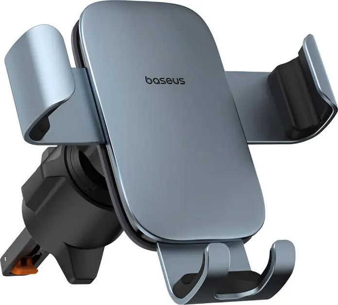 Автомобильный держатель Baseus Metal Age 3 BS-CM028 с гравитационным механизмом на дефлектор из алюминиевого сплава, Цвет: Серый
