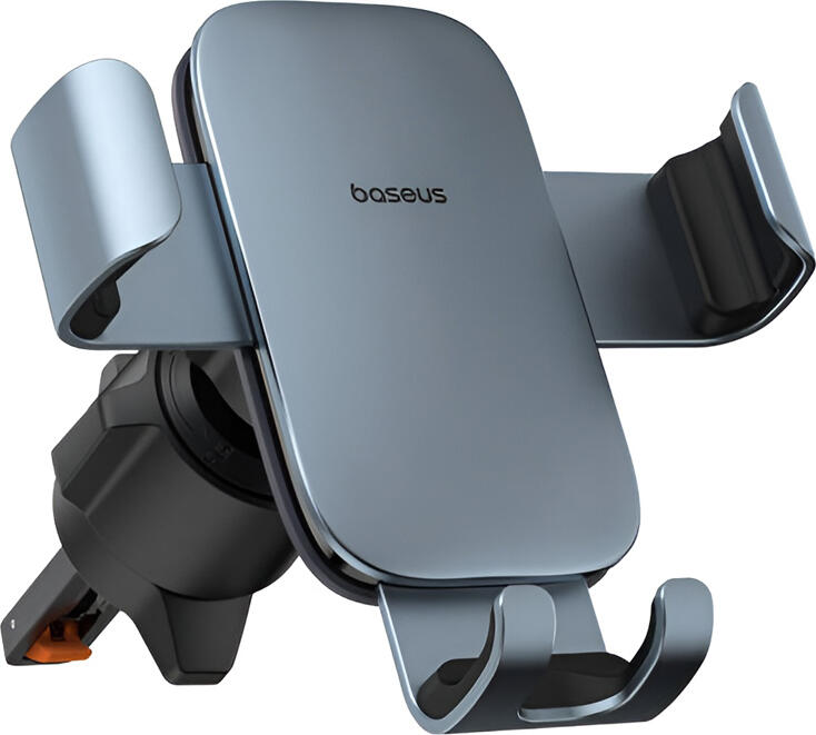 Автомобильный держатель Baseus Metal Age 3 BS-CM028 с гравитационным механизмом на дефлектор из алюминиевого сплава, Цвет: Серый