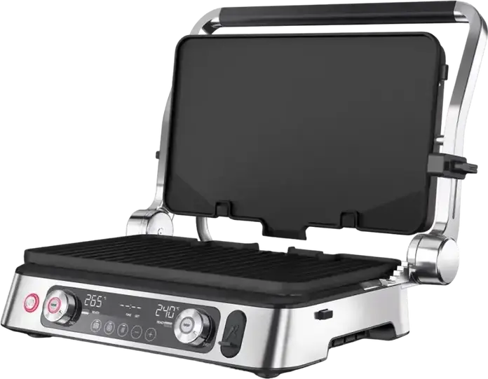 Gril Electric Braun MultiGrill 9 Pro CG 9167, 2200W, 37x23cm, Display LCD, 2 Zone Independente, Set de 7 Piese cu 6 Place si Sonda Termica