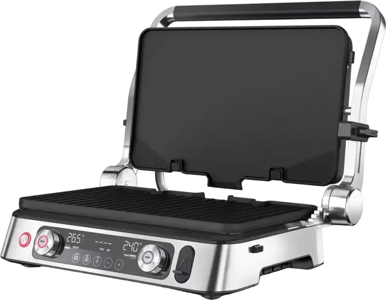 Gril Electric Braun MultiGrill 9 Pro CG 9167, 2200W, 37x23cm, Display LCD, 2 Zone Independente, Set de 7 Piese cu 6 Place si Sonda Termica