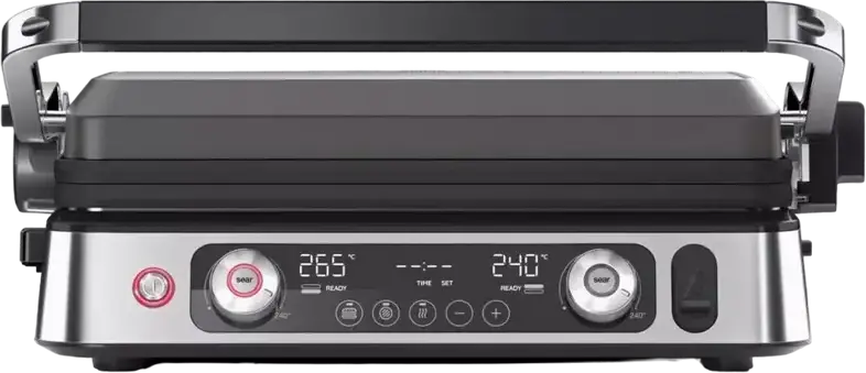 Gril Electric Braun MultiGrill 9 Pro CG 9167, 2200W, 37x23cm, Display LCD, 2 Zone Independente, Set de 7 Piese cu 6 Place si Sonda Termica