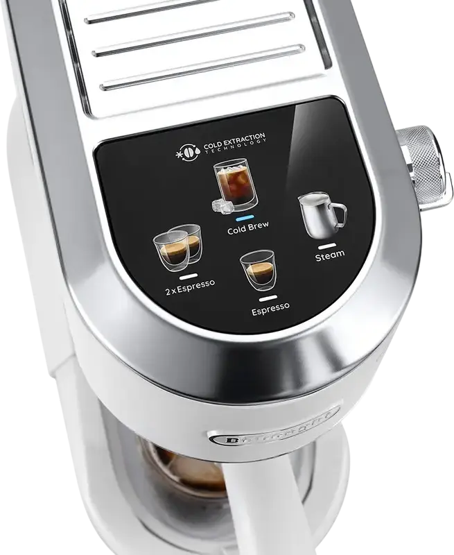 DeLonghi Dedica Duo EC890 Manual Espresso Machine, 1450W, 15 Bar, 1.1L Tank, Cold Extraction Technology, LED Display, White, Set of 8 Pieces