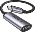 Adaptor UGREEN CM654 USB-C la DisplayPort 1.4, 8K@60Hz, 4K@120Hz, HDR, 32.4Gbps, Cablu din Aluminiu Impletit, Gri