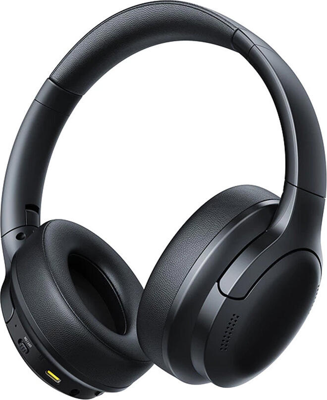 Baseus BH1 Lite A0203C Wireless Over-Ear Headphones, 80h Battery, Bluetooth v6.0, 40mm Dynamic Drivers, SuperBass 2.0, AI ENC, Foldable, Cosmic Black
