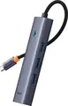 USB-C концентратор Baseus UltraJoy Series 6-в-1, HDMI 4K 60Гц, 4x USB 3.0 5Гбит/с, PD 100Вт, алюминий, Space Gray, набор из 5 предметов с 4 клипсами