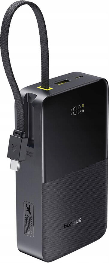 Baseus EnerFill FC51 Bipow 2 Pro Power Bank 20000mAh 22.5W Fast Charging with Built-in USB-C Cable LED Digital Display PD QC 3.0 Cosmic Black