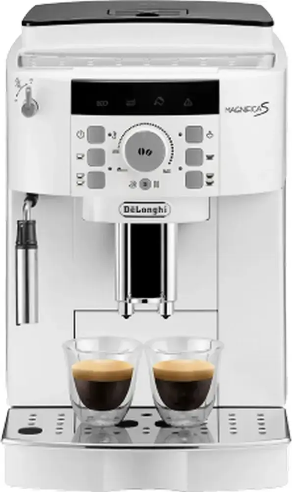 DeLonghi Magnifica S ECAM22.110 Automatic Coffee Machine, 1450W, 15 Bar, 1.8L Tank, 13-Step Grinder, Cappuccino System, White
