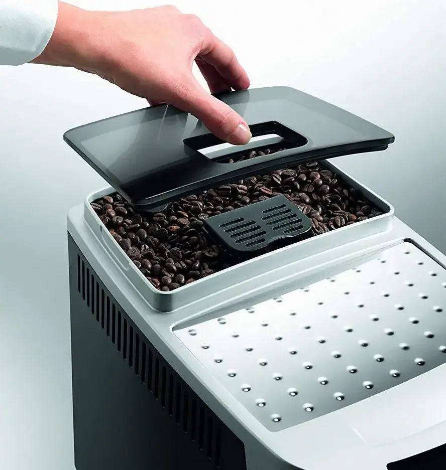 DeLonghi Magnifica S ECAM22.110 Automatic Coffee Machine, 1450W, 15 Bar, 1.8L Tank, 13-Step Grinder, Cappuccino System, White
