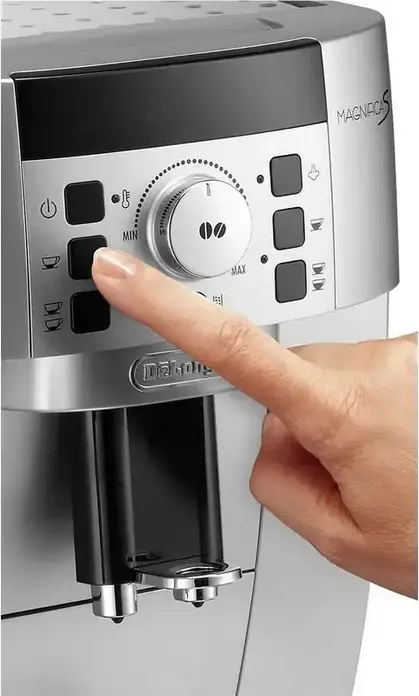 DeLonghi Magnifica S ECAM22.110 Automatic Coffee Machine, 1450W, 15 Bar, 1.8L Tank, 13-Step Grinder, Cappuccino System, White