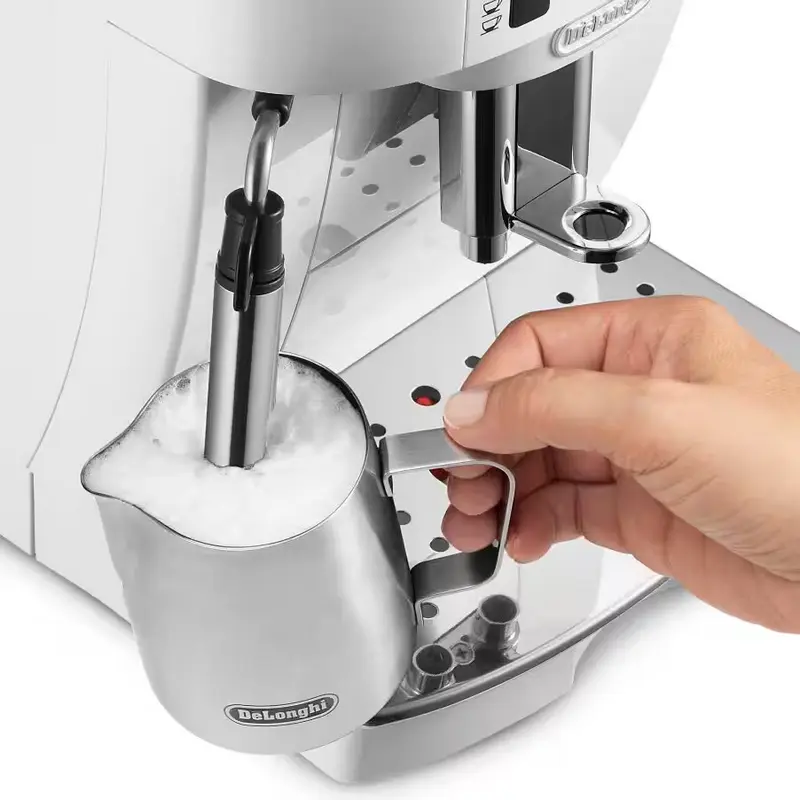 DeLonghi Magnifica S ECAM22.110 Automatic Coffee Machine, 1450W, 15 Bar, 1.8L Tank, 13-Step Grinder, Cappuccino System, White