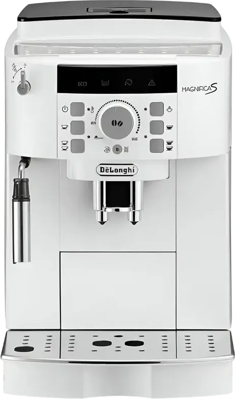 DeLonghi Magnifica S ECAM22.110 Automatic Coffee Machine, 1450W, 15 Bar, 1.8L Tank, 13-Step Grinder, Cappuccino System, White