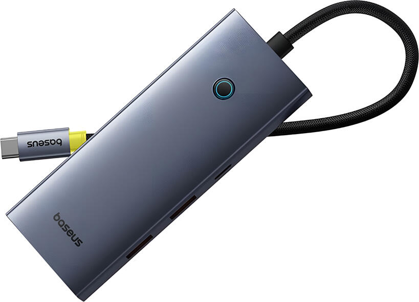 Hub USB-C Baseus UltraJoy 7-in-1, HDMI 4K@60Hz, USB-A 3.1 10Gbps, Incarcare PD 100W, Gigabit Ethernet RJ45, Aliaj de Aluminiu, Space Gray
