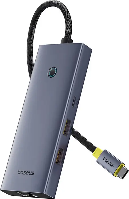 Hub USB-C Baseus UltraJoy 7-in-1, HDMI 4K@60Hz, USB-A 3.1 10Gbps, Incarcare PD 100W, Gigabit Ethernet RJ45, Aliaj de Aluminiu, Space Gray