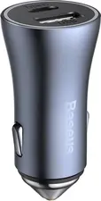 Baseus Car Charger 1*Type-C+1*USB-A 40W 1m, Golden Contactor Pro, Black