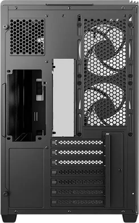 Deepcool CG590U Midi-Tower PC Case, Dual-Chamber Panoramic Seamless Glass, ATX/M-ATX/ITX, 5x 120mm ARGB PWM Fans, Black, Steel and Tempered Glass