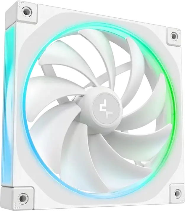 Ventilator PC Deepcool FL14 WH ARGB, 140mm, Alb, PWM, 500-1700 RPM, Lager Hydro, Motor FOC, 66.59 CFM, 4-pin, DF01402512CM