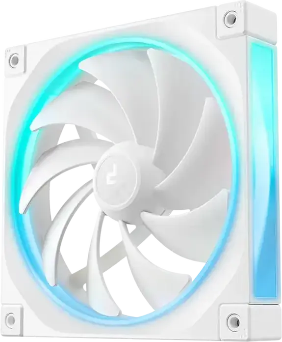 Ventilator PC Deepcool FL14 WH ARGB, 140mm, Alb, PWM, 500-1700 RPM, Lager Hydro, Motor FOC, 66.59 CFM, 4-pin, DF01402512CM
