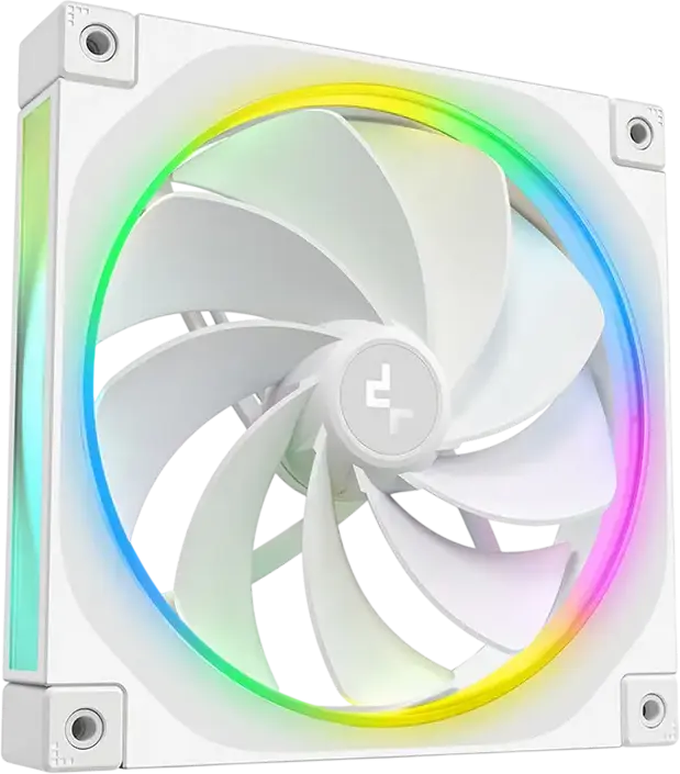 Ventilator Geanta PC Deepcool FL14R WH DF01402512CM 140mm ARGB Reverse, Alb, Rulment Hidraulic, 500-1700 RPM, 4-pin PWM, Flux Aer 66.59 CFM