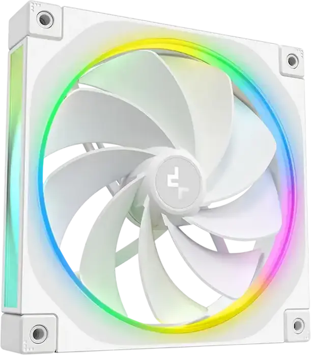 Ventilator Geanta PC Deepcool FL14R WH DF01402512CM 140mm ARGB Reverse, Alb, Rulment Hidraulic, 500-1700 RPM, 4-pin PWM, Flux Aer 66.59 CFM
