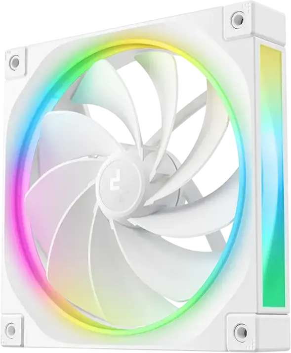 Ventilator Geanta PC Deepcool FL14R WH DF01402512CM 140mm ARGB Reverse, Alb, Rulment Hidraulic, 500-1700 RPM, 4-pin PWM, Flux Aer 66.59 CFM