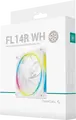 Ventilator Geanta PC Deepcool FL14R WH DF01402512CM 140mm ARGB Reverse, Alb, Rulment Hidraulic, 500-1700 RPM, 4-pin PWM, Flux Aer 66.59 CFM