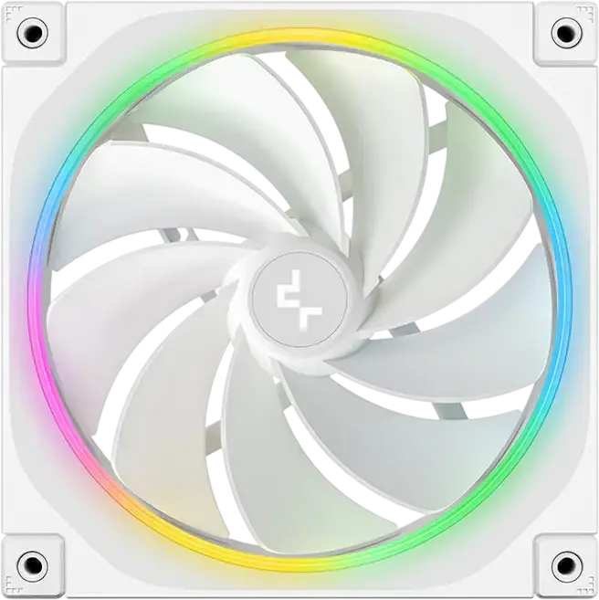 Ventilator Geanta PC Deepcool FL14R WH DF01402512CM 140mm ARGB Reverse, Alb, Rulment Hidraulic, 500-1700 RPM, 4-pin PWM, Flux Aer 66.59 CFM