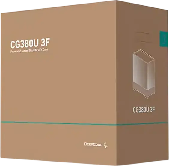 Deepcool CG380U 3F Micro-ATX ITX PC Case, Black, Curved Panoramic Tempered Glass, 3x 120mm ARGB PWM Fans, USB Type-C, Steel and ABS