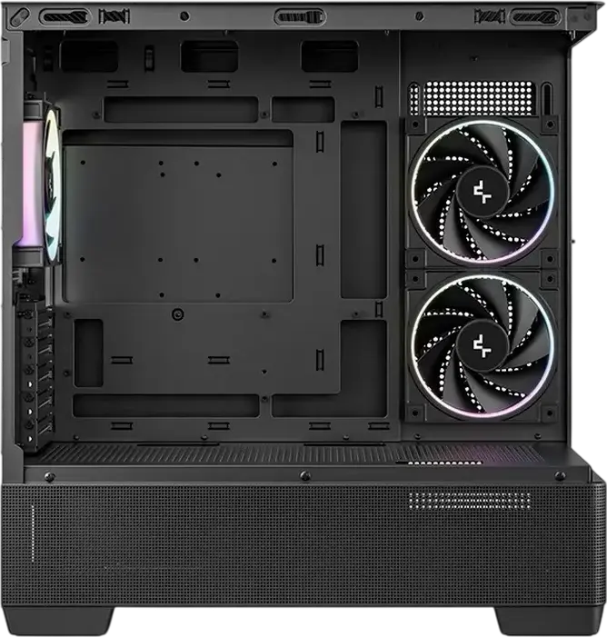 Deepcool CG380U 3F Micro-ATX ITX PC Case, Black, Curved Panoramic Tempered Glass, 3x 120mm ARGB PWM Fans, USB Type-C, Steel and ABS