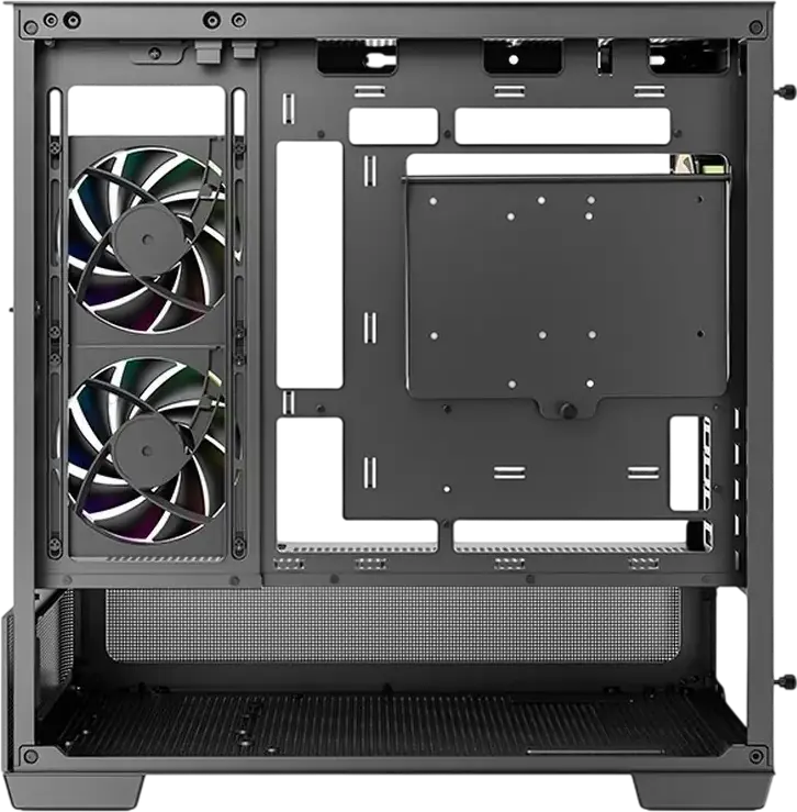 Deepcool CG380U 3F Micro-ATX ITX PC Case, Black, Curved Panoramic Tempered Glass, 3x 120mm ARGB PWM Fans, USB Type-C, Steel and ABS