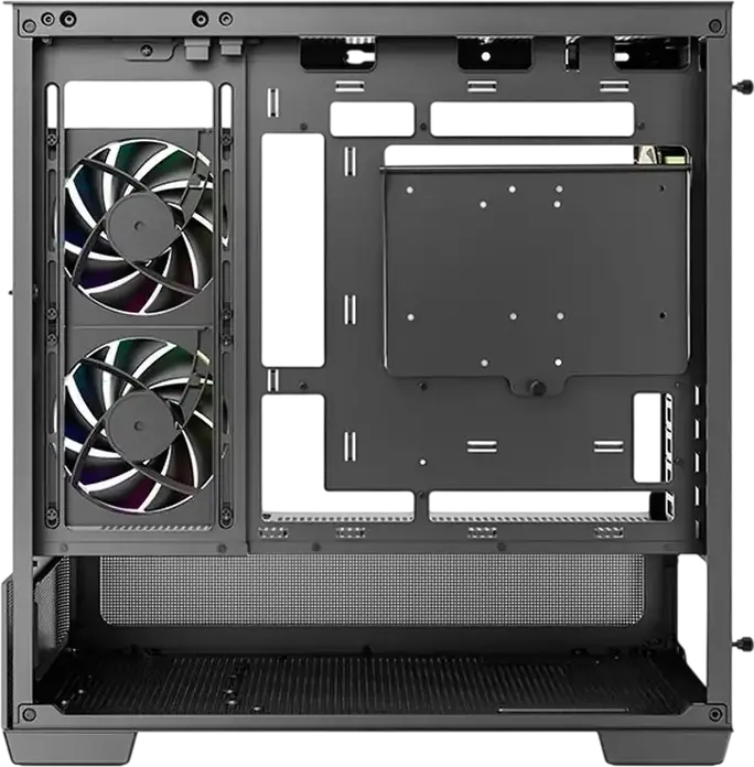 Deepcool CG380U 3F Micro-ATX ITX PC Case, Black, Curved Panoramic Tempered Glass, 3x 120mm ARGB PWM Fans, USB Type-C, Steel and ABS