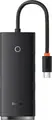 Hub USB Baseus Lite Series BBG-CH001S, Adaptor USB-C la 4x USB-A 3.0 si 1x USB-C 3.0, Corp din Aluminiu, Cablu Impletit, Plug and Play, Negru