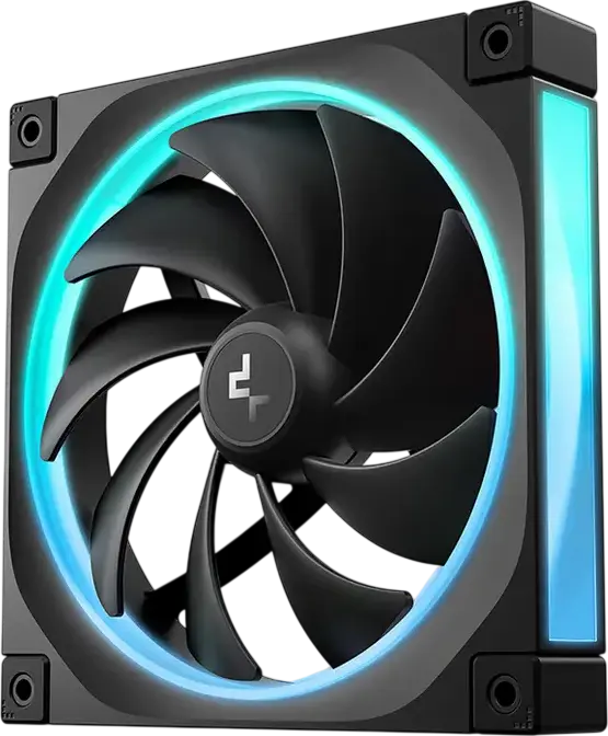 Корпусный вентилятор DeepCool FL14 ARGB, 140x140x25мм, 500-1700 RPM, 66.59 CFM, гидродинамический подшипник, 4-pin PWM, черный, DF01402512CM