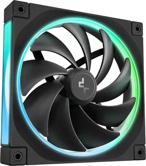 Корпусный вентилятор DeepCool FL14 ARGB, 140x140x25мм, 500-1700 RPM, 66.59 CFM, гидродинамический подшипник, 4-pin PWM, черный, DF01402512CM