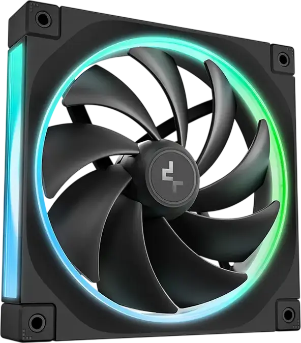 Корпусный вентилятор DeepCool FL14 ARGB, 140x140x25мм, 500-1700 RPM, 66.59 CFM, гидродинамический подшипник, 4-pin PWM, черный, DF01402512CM