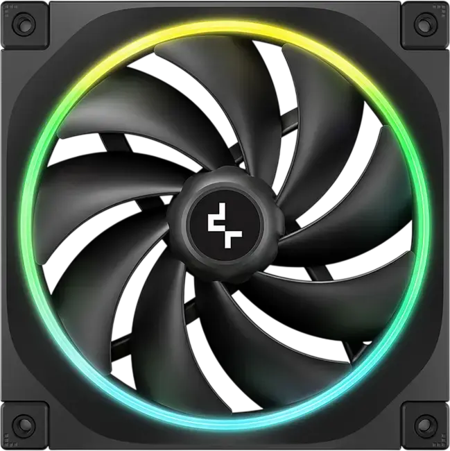 Корпусный вентилятор DeepCool FL14 ARGB, 140x140x25мм, 500-1700 RPM, 66.59 CFM, гидродинамический подшипник, 4-pin PWM, черный, DF01402512CM