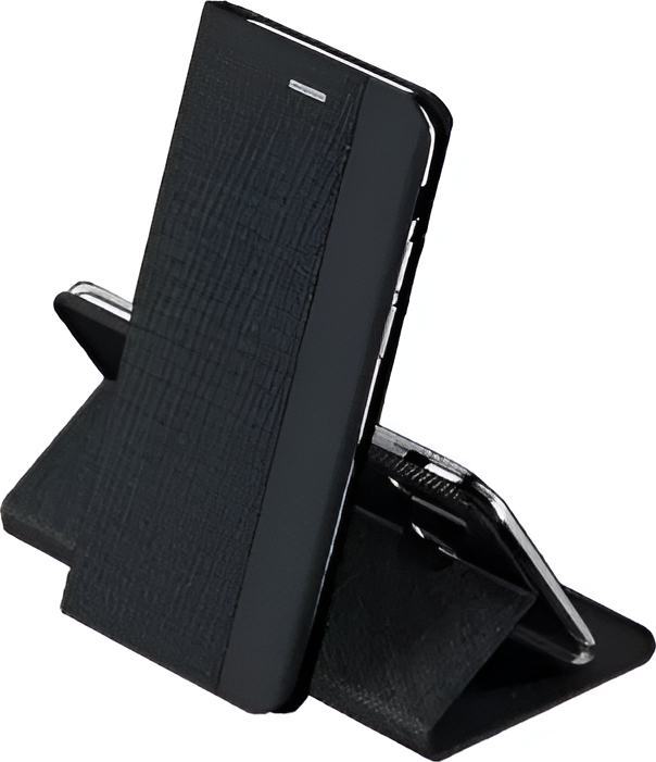 Husa Flip Helmet pentru Samsung Galaxy A04s si A13 5G, Cover tip Carte din Nylon Negru cu Suport Integrat si Slot pentru Carduri, Rezistenta la Socuri 6.5 inch