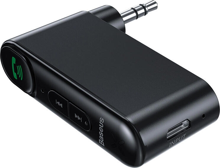 Receptor Audio Wireless Baseus BSBA-02 Bluetooth 5.0, Corp din Aluminiu, Jack 3.5mm, Ecran LCD, Microfon Incorporat, Baterie 10h, Negru