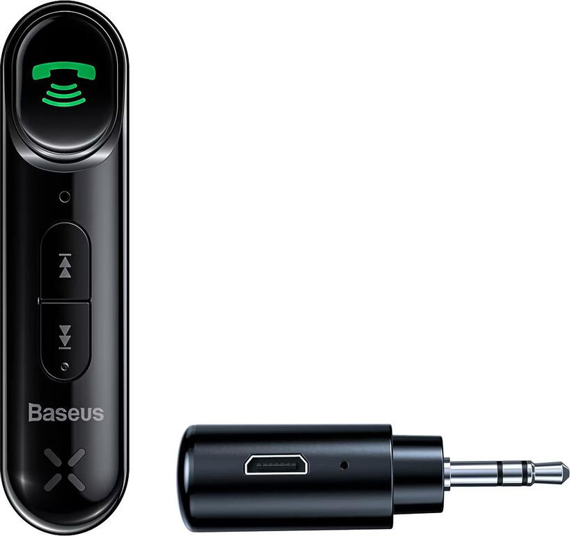 Receptor Audio Wireless Baseus BSBA-02 Bluetooth 5.0, Corp din Aluminiu, Jack 3.5mm, Ecran LCD, Microfon Incorporat, Baterie 10h, Negru