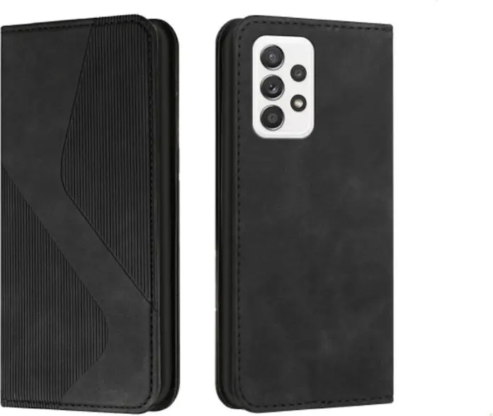Husa Flip Helmet Case Shell pentru Samsung A33, 6.4 inch, Nylon Negru, Protectie Completa Shockproof si Rezistenta la Praf, Model Tip Carte