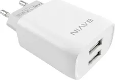 BAVIN Wall Charger Fast Charge, Dual USB Ports, 2.4A, 12W, White